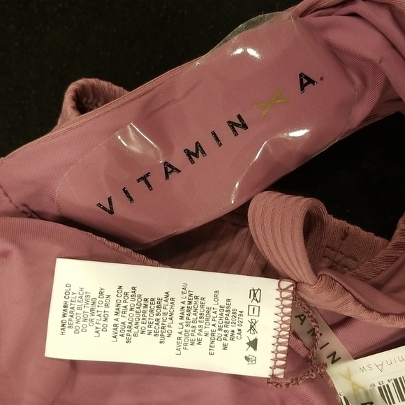 💕VITAMIN A💕 Rose Rib Bikini Set Havana Top + Carmen Bottom Dusty Rose 10 L NWT - Picture 16 of 16